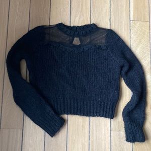 Zara black sweater with lace detail